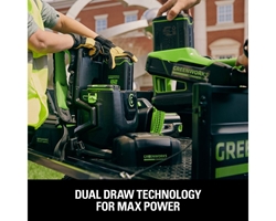 Greenworks Commercial 82BA26-52DP 82V Commercial 690CFM 195MPH Brushless Backpack Greenworks Blower Kit - Includes (2) 82BD500 5.0 Ah Batteries and (1) 82DPC8A Dual Port Charger - GW 82BA26-52DP