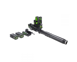 Greenworks Commercial 82BA26-52DP 82V Commercial 690CFM 195MPH Brushless Backpack Greenworks Blower Kit - Includes (2) 82BD500 5.0 Ah Batteries and (1) 82DPC8A Dual Port Charger - GW 82BA26-52DP