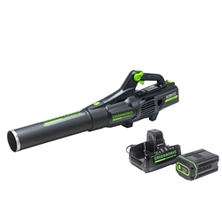 Greenworks Commercial 82BH22-4DP 82V Commercial 760 CFM 140 MPH Brushless Axial Handheld Greenworks Blower with 4 AH Battery and Dual Port Rapid Charger 