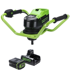 Greenworks Commercial 82EA8-4DP 82V 1.4 kW Earth Auger with 4 AH Battery and Dual Port Rapid Charger - GW 82EA8-4DP