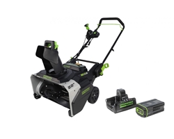 Greenworks Commercial 82SN22-5DP 82V Commercial 22" Brushless Dual Port Snow Thrower Kit - Includes (1) 82BD500 5.0 Ah Battery and (1) 82DPC8A Dual Port Charger - GW 82SN22-5DP