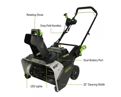 Greenworks Commercial 82SN22 82V Commercial 22" Brushless Dual Port Snow Thrower (Battery & Charger Not Included) - GW 82SN22