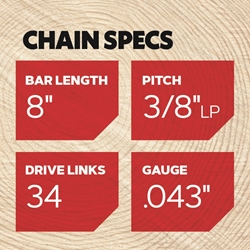 Oregon 90PX034G AdvanceCut 3/8 Inch Low-Profile Saw Chain - OCS 90PX034G