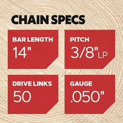 Oregon 91VXL050G 14" Chainsaw Chain Loop 3/8" Pitch / .050" Gauge - OCS 91VXL050G